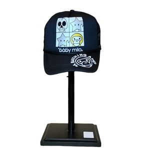 TRUCKER Cap MONKEY SKULL  ANIMATION Baseball Snap back black